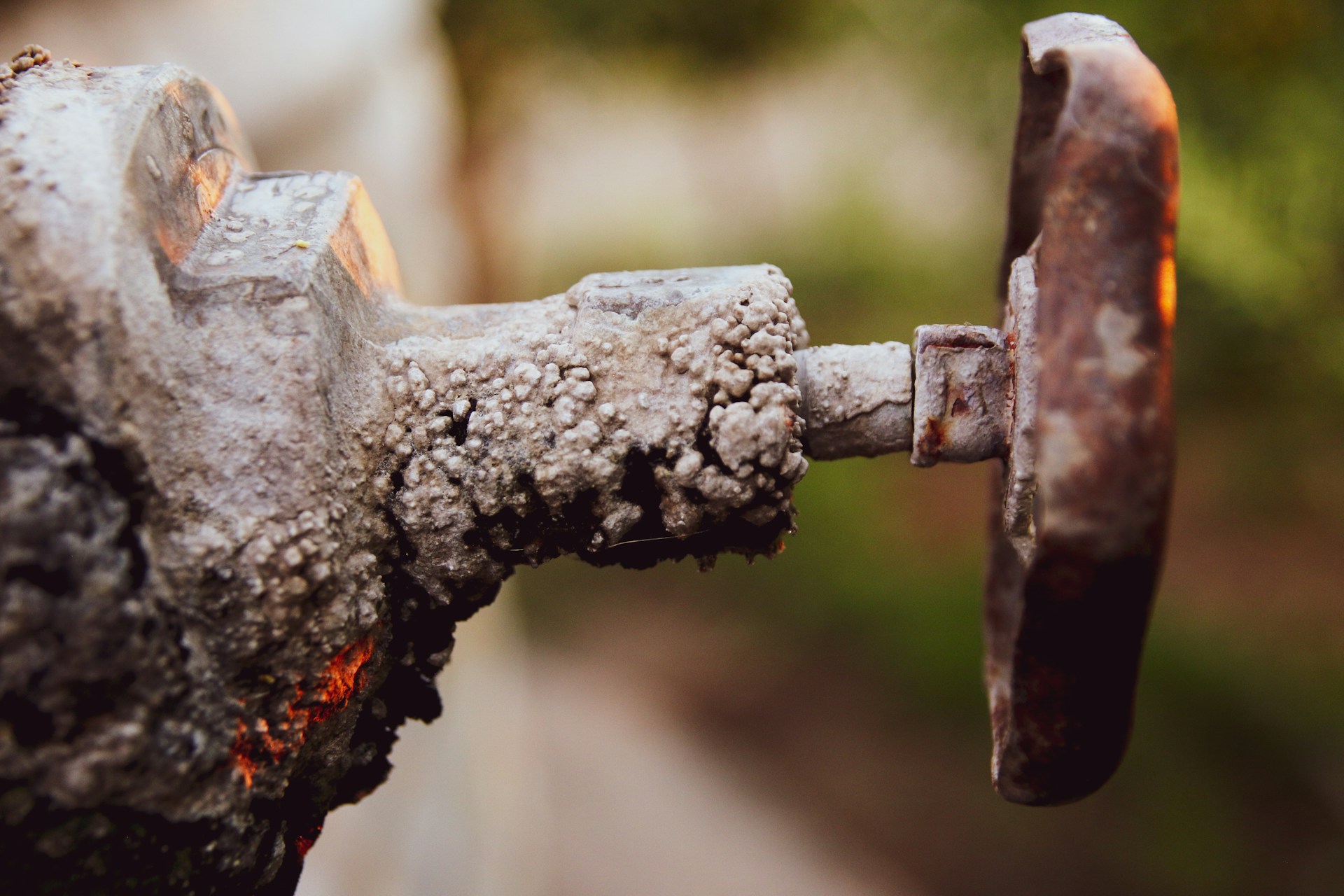 Calcium carbonate scale on a chrome faucet — classic hard water damage — Madison, WI water at 21.3 GPG (364 ppm)