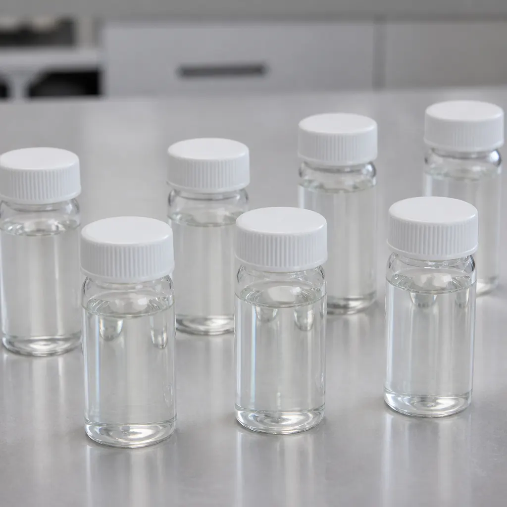 Water quality test vials with color-coded samples